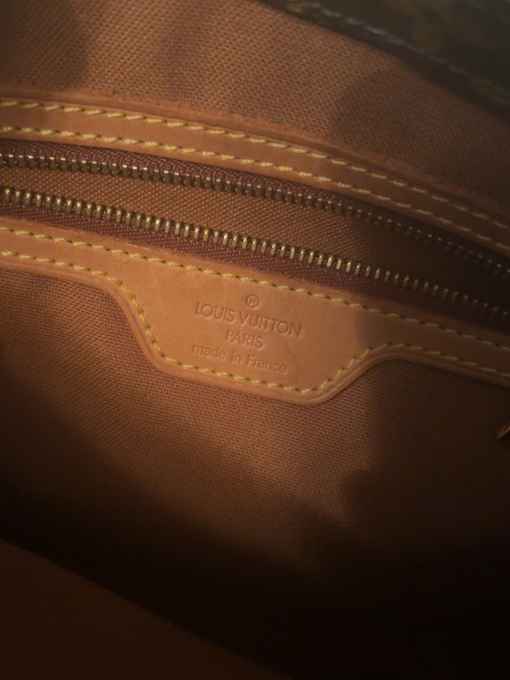 Louis Vuitton Monogram Canvas Tote in Brown with Tan Straps - Picture 6 of 8